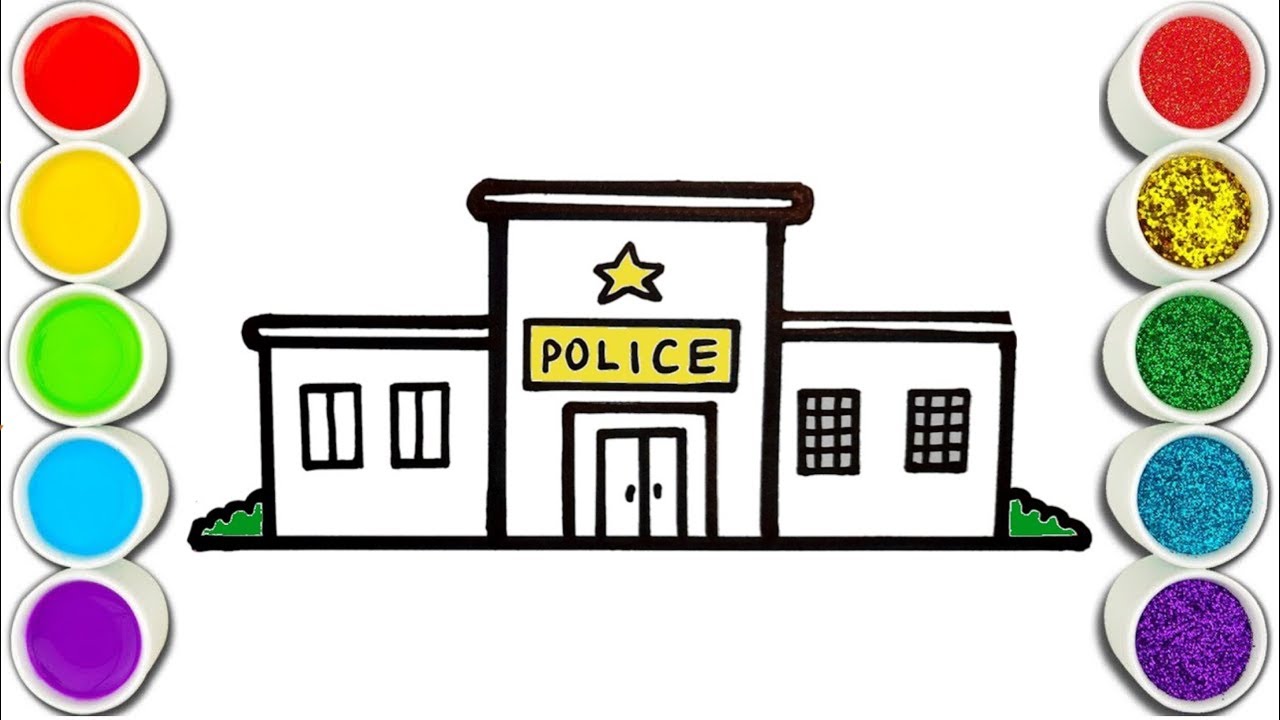 Police Station Drawing Easy For Kids | Child Art