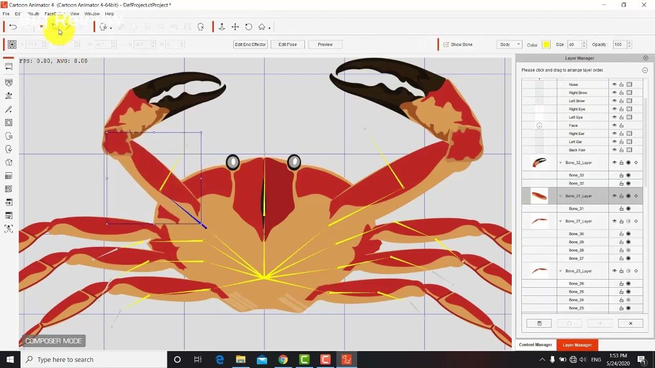 126 How to Create Character Crab in Cartoon Animator 4