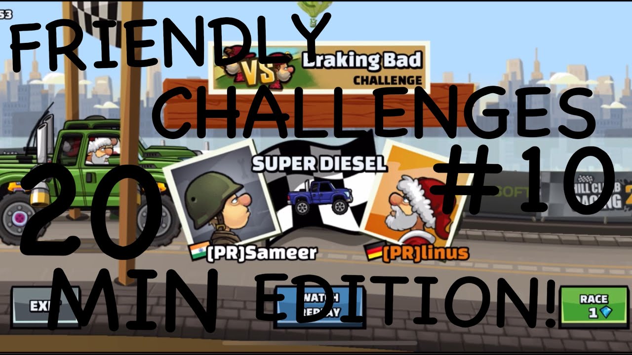 FRIENDLY CHALLENGES #10 - 20 MINUTES EDITION!😱 - hill climb racing 2