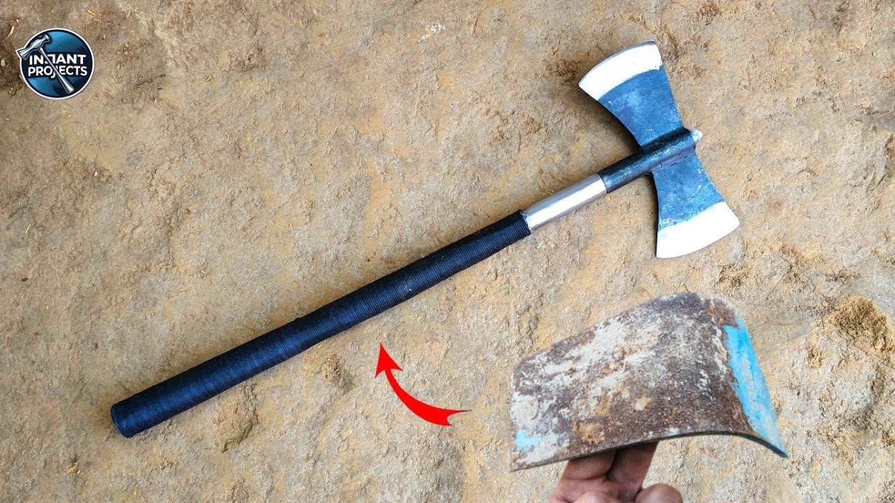 Forging a Double Axe from Scrap Metal | Complete Forging Process 