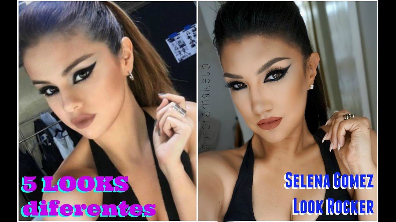 RETO 5 looks de maquillaje diferentes en mi ... PARTE 4  Look Rockero / Selena Gomez  | auroramakeup