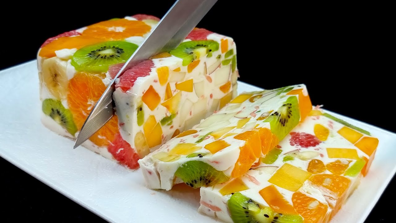 Только молоко и фрукты! Вкусный и полезный десерт без желатина и выпечки за 5 минут
