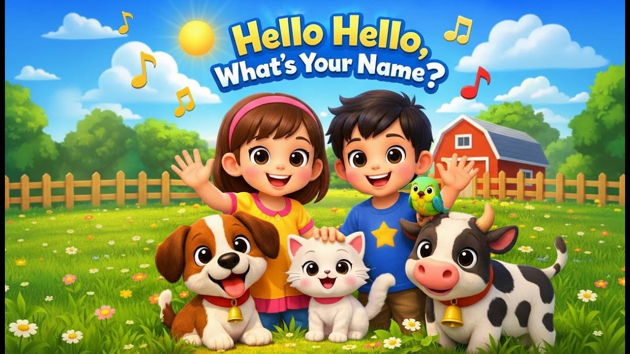 Hello Hello, What’s Your Name 👋  Kids Song with Rita & Sakaraj  Learn Names