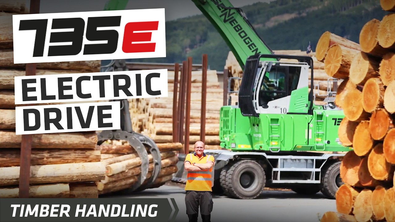 Timber handling with electrical drive - SENNEBOGEN 735 E Electric Drive