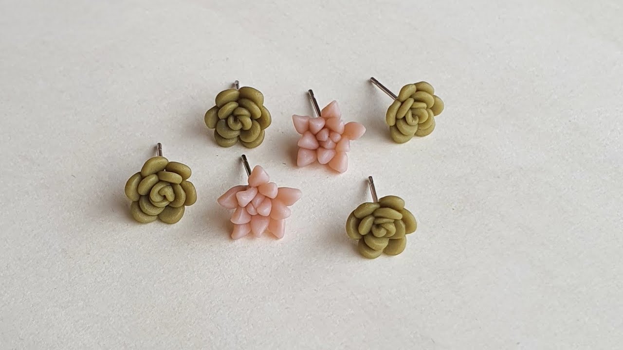 How I made succulent/flower earrings using clay