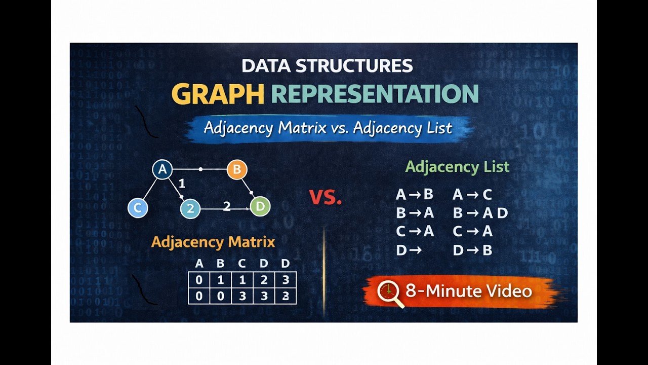 Data Structure series - DS 6 | Graph representation | Adjacent Matrix & List 