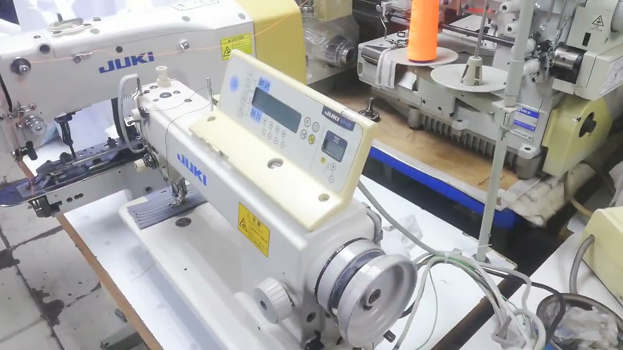 Juki Computer Auto thread cutting single needle lockstitch machine tutorial | Used machine