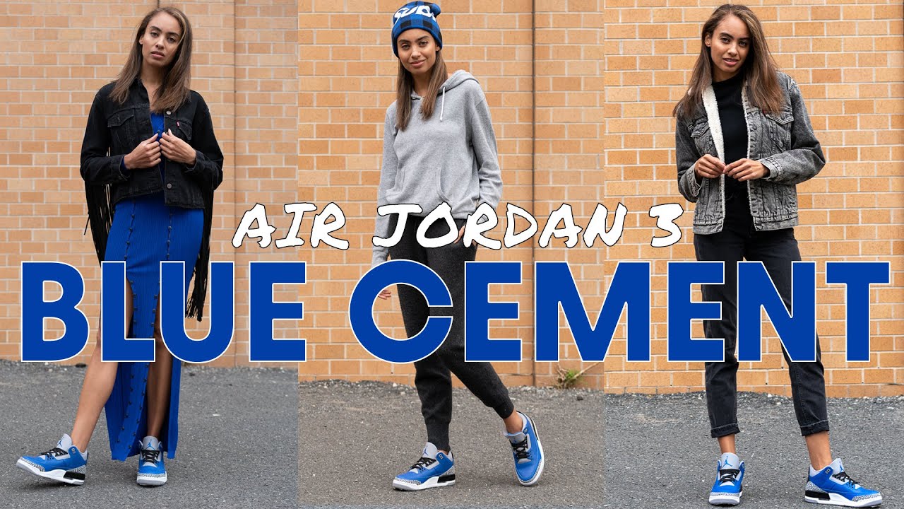 AIR JORDAN 3 BLUE CEMENT ON FOOT Review, Pick-Up VLOG and Styling Haul: Too Blue?
