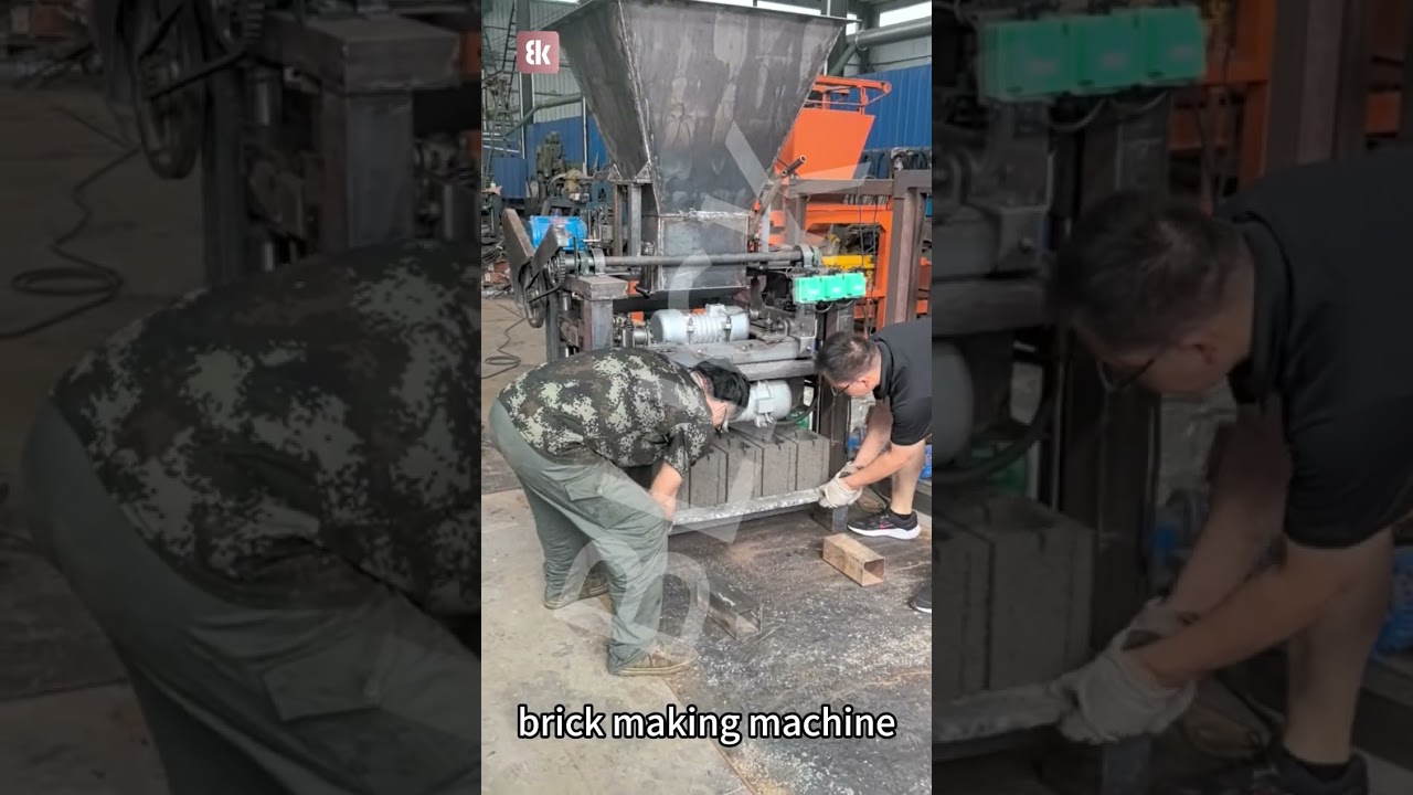 🚀 Efficient & Stable! Fixed Brick Machine with Hopper for Faster Production! 🧱