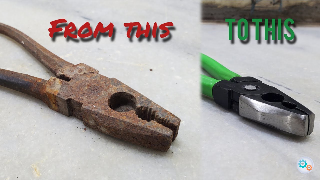 Restoration of an old rusty pliers | 15 MIN RESTORATION