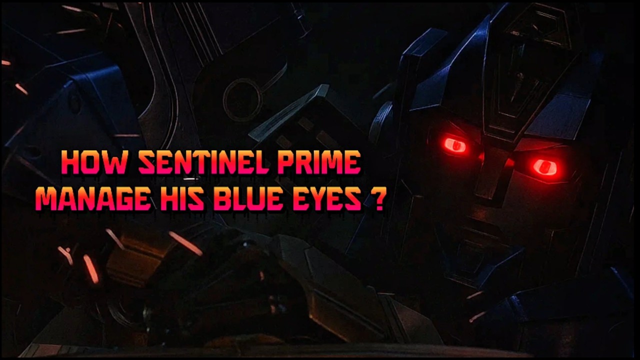 Why are Sentinel Prime's optics still blue even though he's evil in Transformers One?