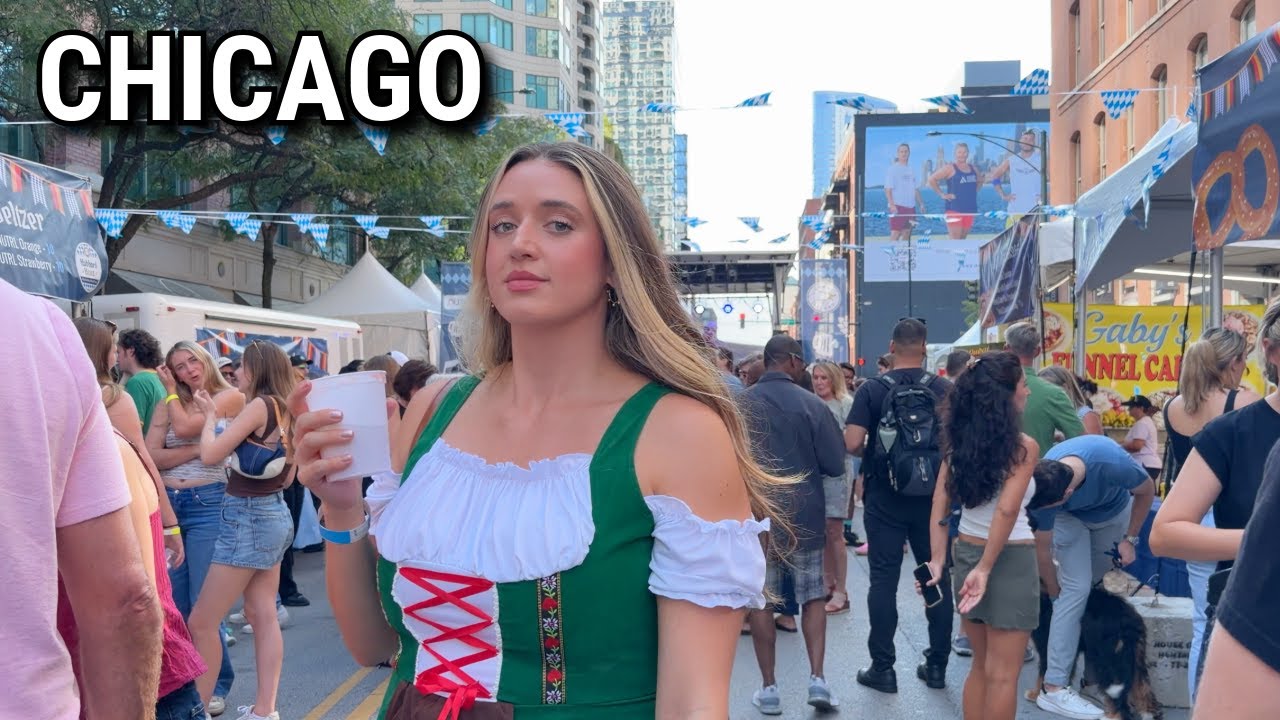 CHICAGO Walk 😎 Vibrant Saturday 🍁 Fall Vibes Features Oktoberfest | September 27, 2025 | 4K 60fps