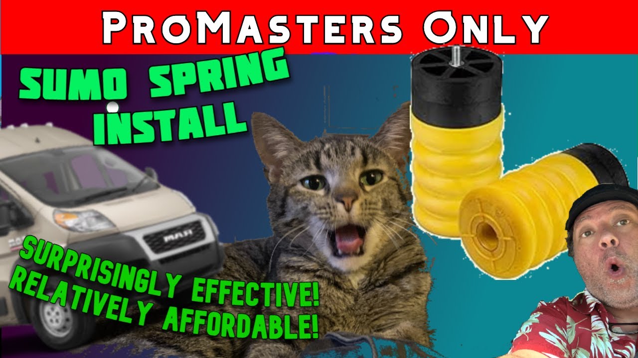 Ram Promaster - Cheap Rear Suspension Upgrade SUMO SPRINGS Installation. Watch a fat guy suffer!
