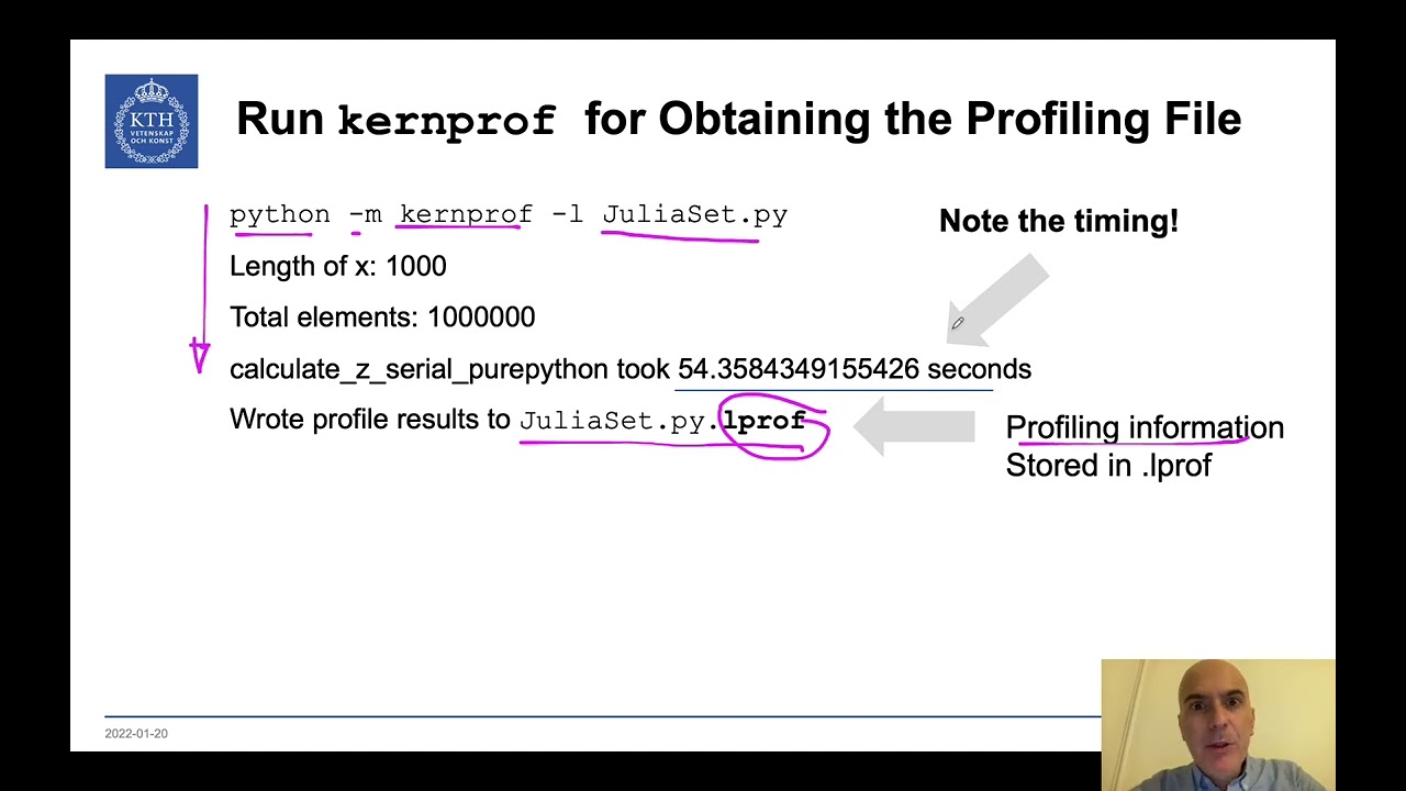 DD2358 - 1.7 The Line Profiler for Python Codes