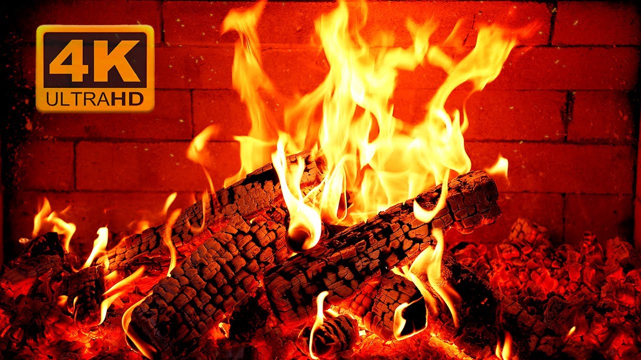Уютный 4K камин 🔥 12H Звуки потрескивающего огня для сна, релаксации и окружающего комфорта