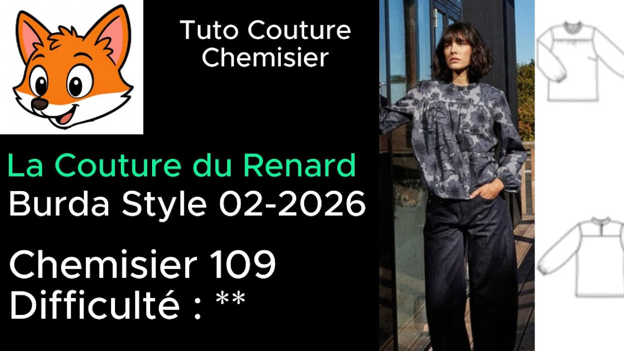 Réussir un col à froufrou : pas à pas du chemisier 109 Burda #couture #chemisier