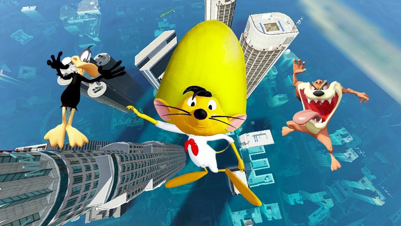 GTA 5 Speedy Gonzales VS Daffy duck VS Taz VS Yosemite sam Funny ragdolls ep.34( Euphoria physics )
