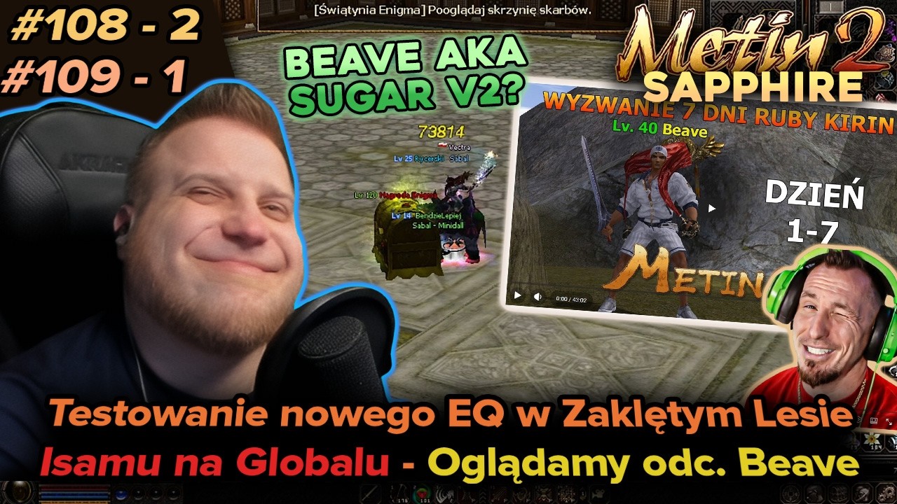 Sabal - Metin2 - Sapphire - Test DMG na słupie, powr&oacute;t Isamu na globala, oglądamy Beave - 9/2 10/1