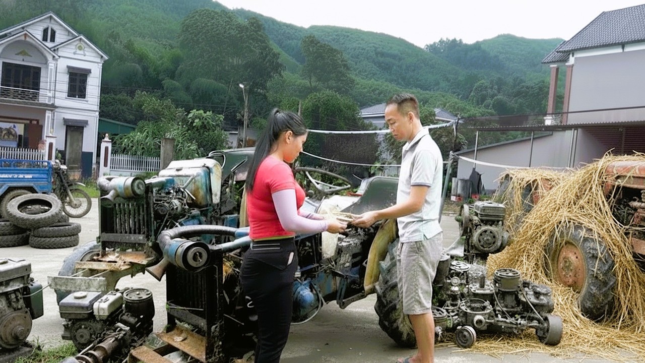 Mechanic Girl Restores Old Agricultural Machines and Oil Engines Back to Perfect Working Condition