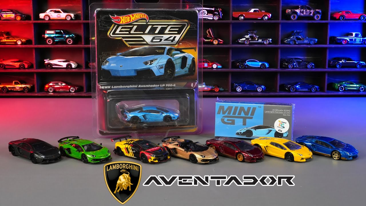 Lamborghini Aventador - Hot Wheels & Mini GT