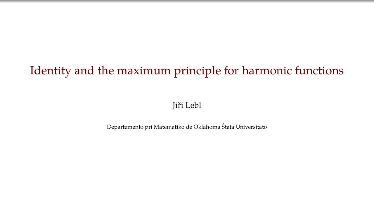 Identity and maximum principle for harmonic functions