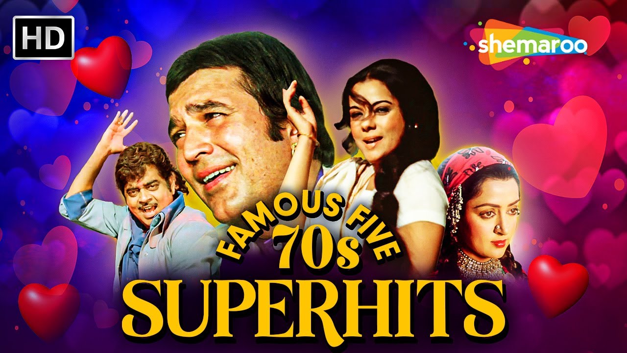 Famous 5 - 70s SUPERHITS | Best of 70's Hit Hindi Songs | Non-Stop Bollywood Songs Jukebox