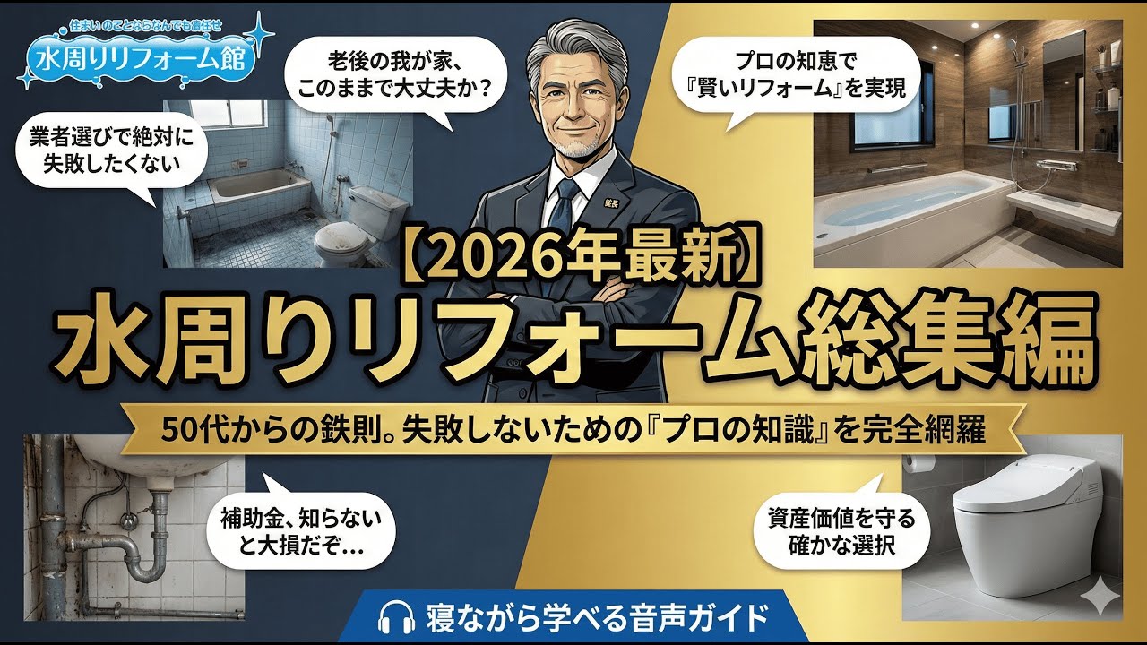 【2026年最新】水周りリフォーム総集編！知らないと損する補助金＆失敗しない選び方をプロが全解説【寝ながら聞ける】