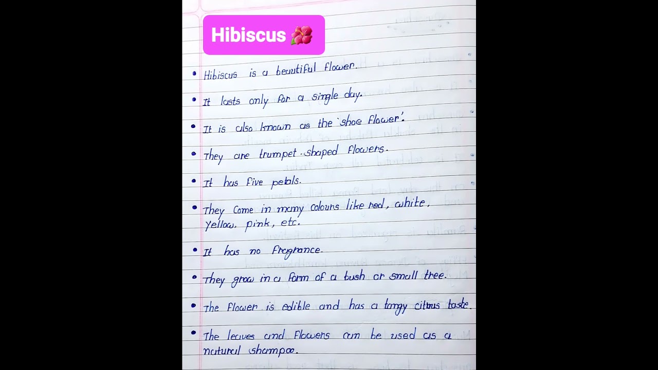 10 Lines On Hibiscus Flower In English |  Hibiscus Flower 