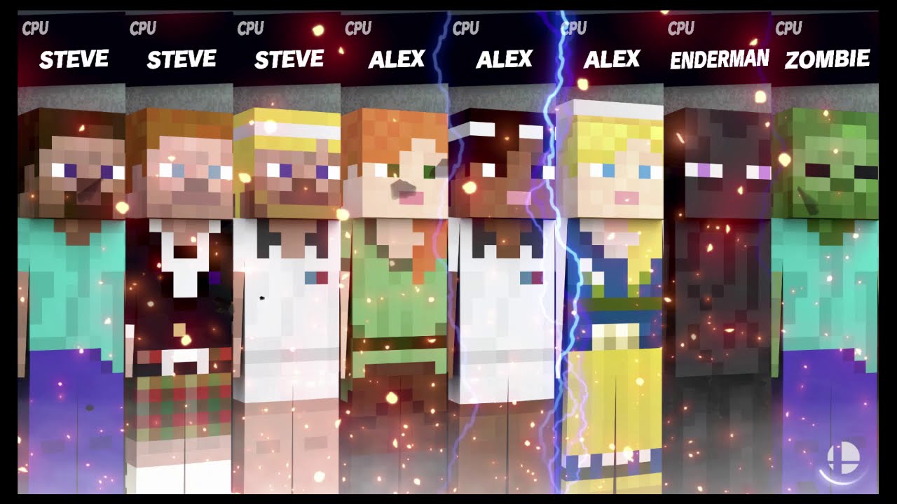 Super Smash Bros Ultimate Amiibo Fights – Steve & Co #224 Minecraft Stamina Frenzy