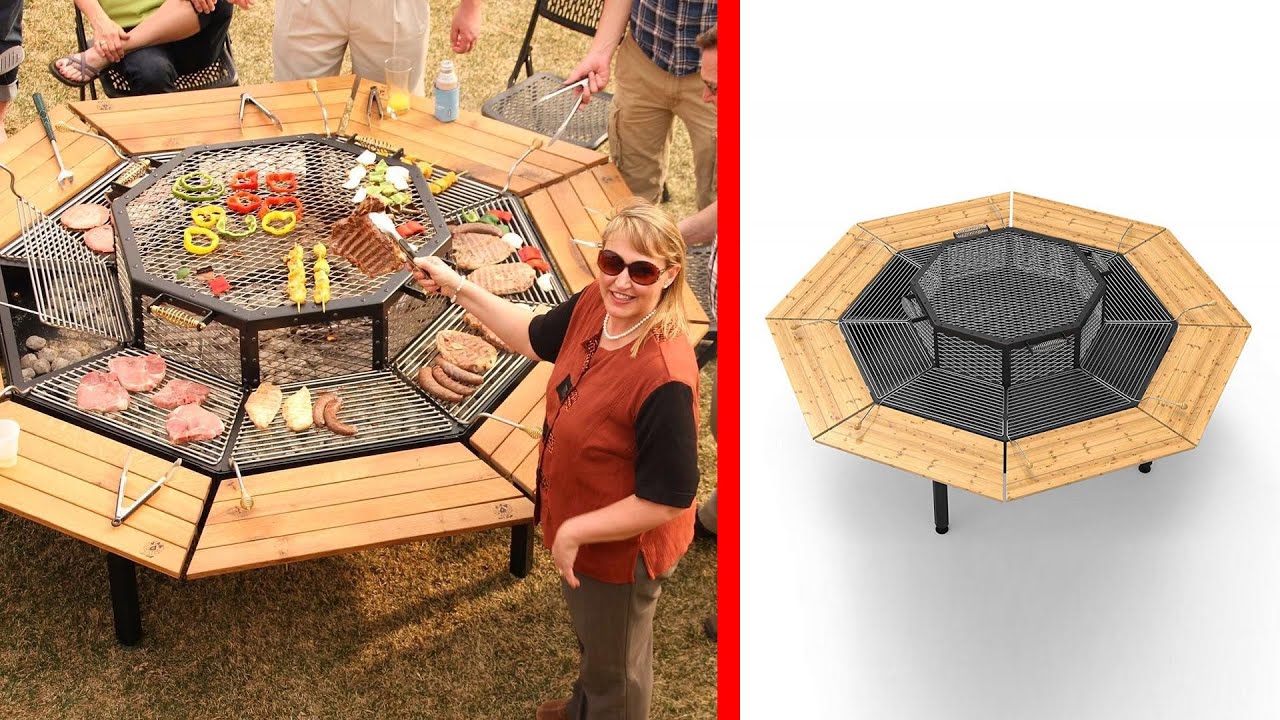 8-Sided Grilling Table Allows Everyone To Cook Their Own Meal