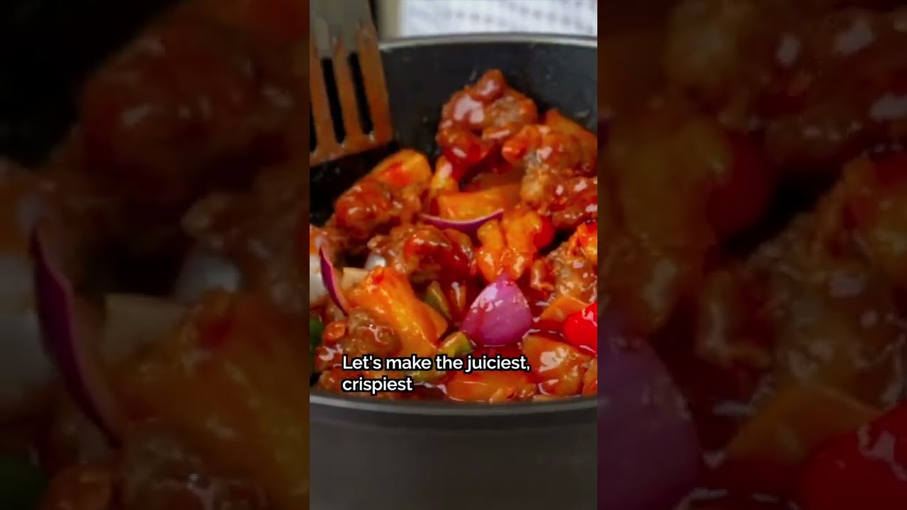 😋 Как приготовить свинину в кисло-сладком соусе, как китайский шеф-повар #Shorts
