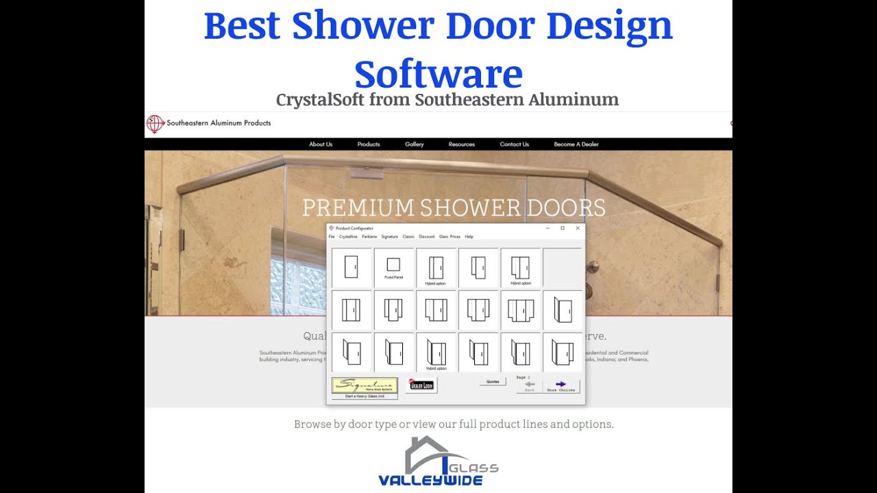 Shower Door Design Software - CrystalSoft Intro SEA