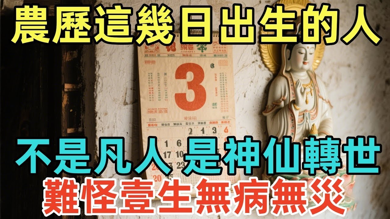 農歷這幾日出生的人，不是凡人，是神仙轉世！難怪壹生無病無災！
