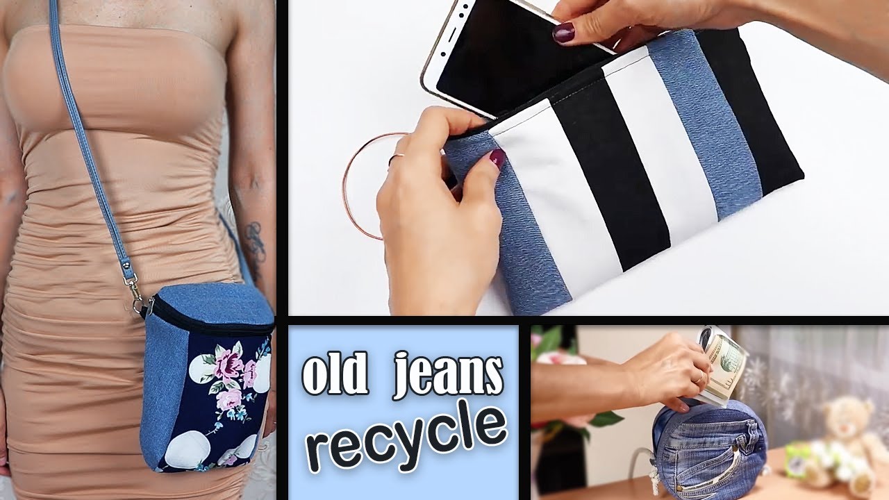 3 CUTE CUT & SEW PURSES FROM OLD CLOTHES UDEAS TUTORIALS   Handmade