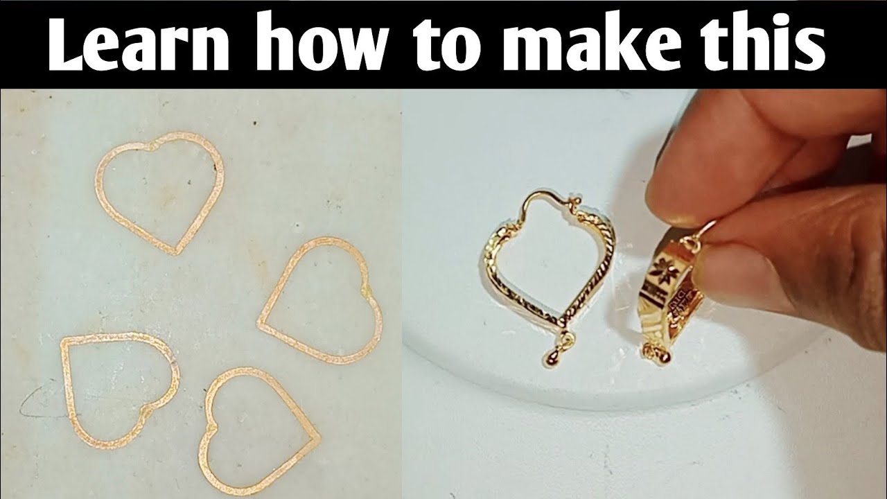 Lightweight gold earring making, how it is made, learn how to make this, jewellery making video