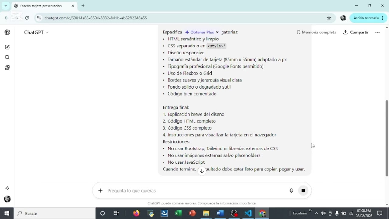PROYECTO - CREACIÓN DE TARJETA DE PRESENTACIÓN UTILIZANDO INTELIGENCIA ARTIFICIAL 