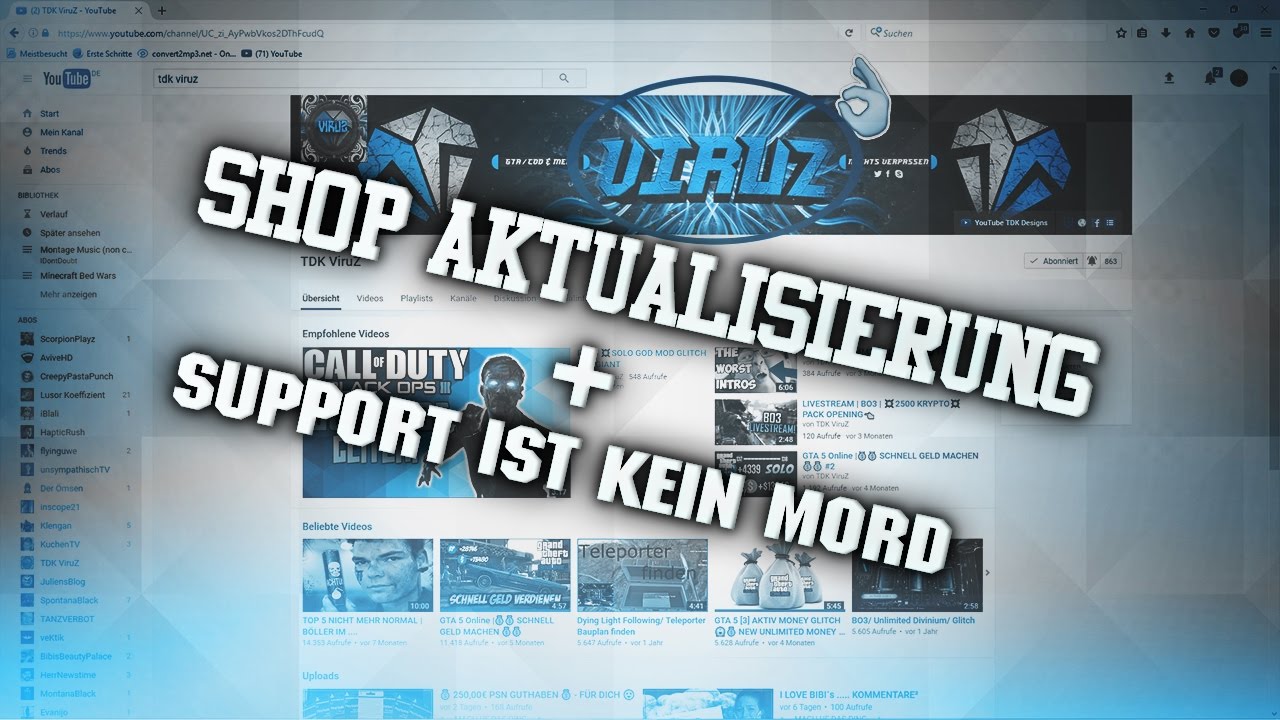 😍TDK VIRUZ VERLOST 625&euro; + FREE INTRO, BANNER UND LOGO  SHOP AKTUALISIERUNG😎! ! !