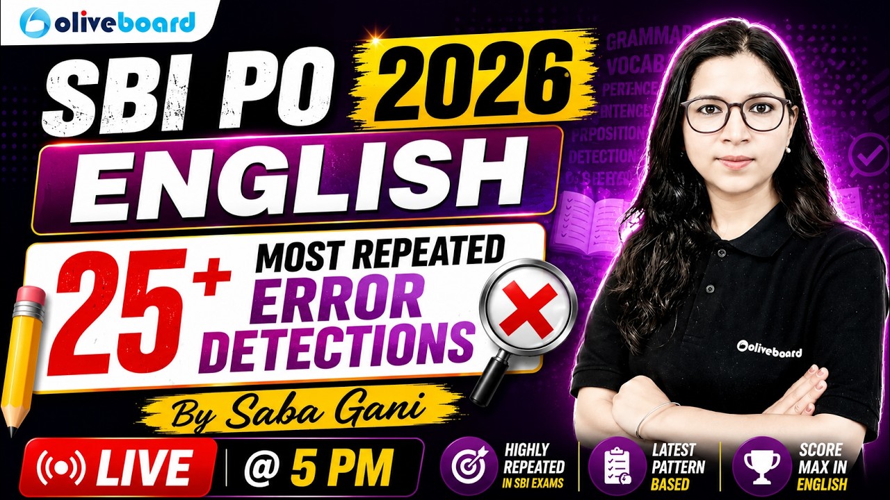 SBI PO 2026 English | Top 25 Most Repeated Error Detection Rules & PYQs By Saba Mam