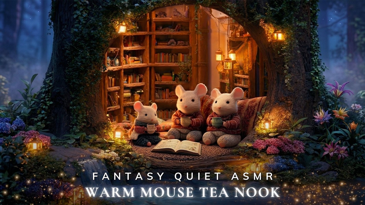Warm Mouse Tea Nook 🐭✨ Soft Piano and Gentle Water Sounds for Sleep, Study & Relaxation