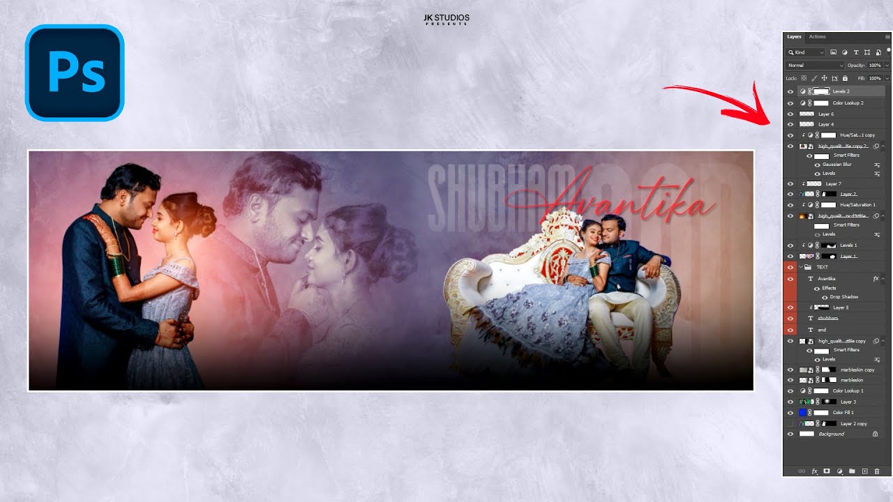 12x36 Dm Design In Photoshop | Indian Wedding Album Design | Create Couple Wedding Page 2022