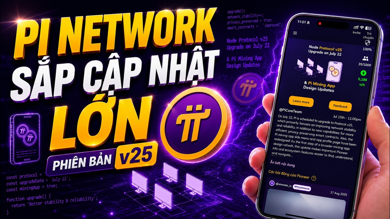 PI NETWORK SẮP CẬP NHẬT LỚN v25 BẢO MẬT - GIAO DIỆN APP MỚI - LOẠI BANXA KHỎI V&Iacute;