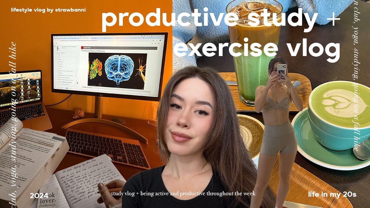 STUDY VLOG 🖇️🎧early mornings, exercising a lot, focused study sessions & being productive