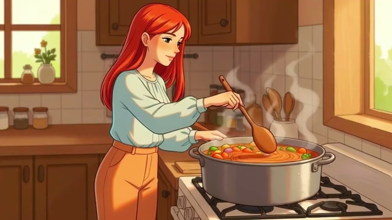 Cooking Soup at Sunset in a Cozy Village 🍲 | Ghibli-Style ASMR & Relaxing Cozy Ambience