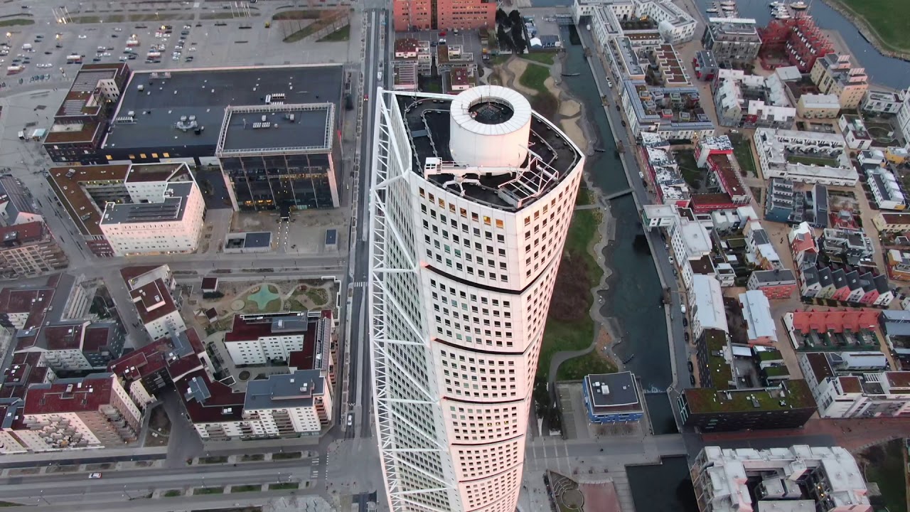 Turning torso in Malm&ouml;, Sweden Droneshot