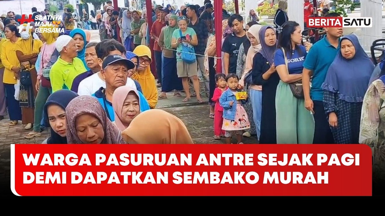 Warga Pasuruan Antre Sejak Pagi Demi Dapatkan Sembako Murah #Beritasatu