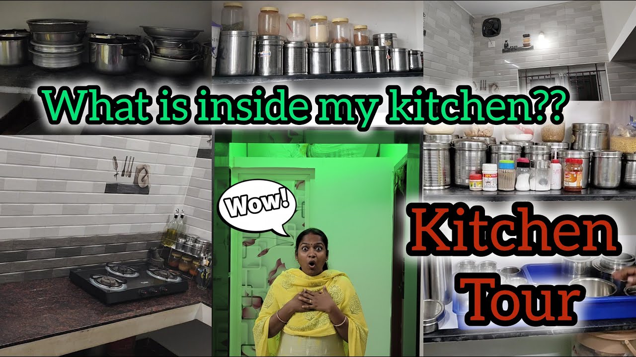 Non- Modular middle class family kitchen 💫 Open Shelf Kitchen Tour