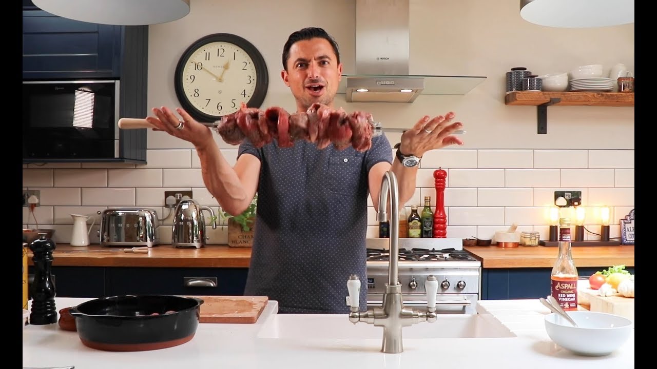 How to cook Churrasco with Chimichurri Dressing - cooked on a rotisserie BBQ - souvla style!