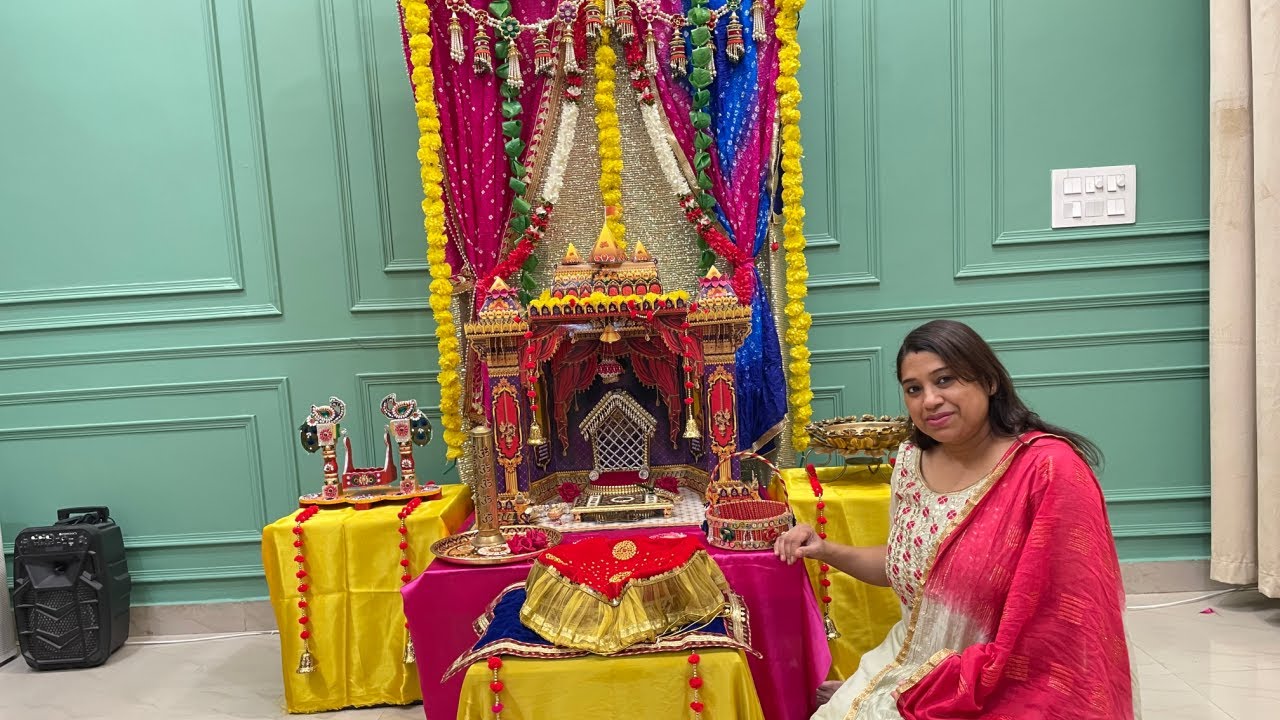 Krishna Janamashtami के लिए Saj Gai Kanha ji की Jhakhi🛕। DIY Mandir Decoration || Indian Mom Studio