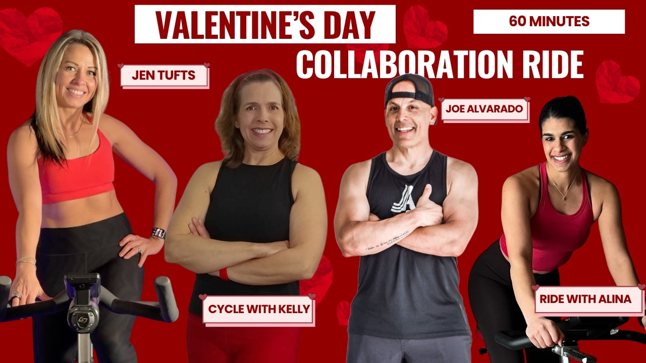 60-Minute Valentine’s Day Cycle Ride | Collab Ride | Indoor Cycling Workout
