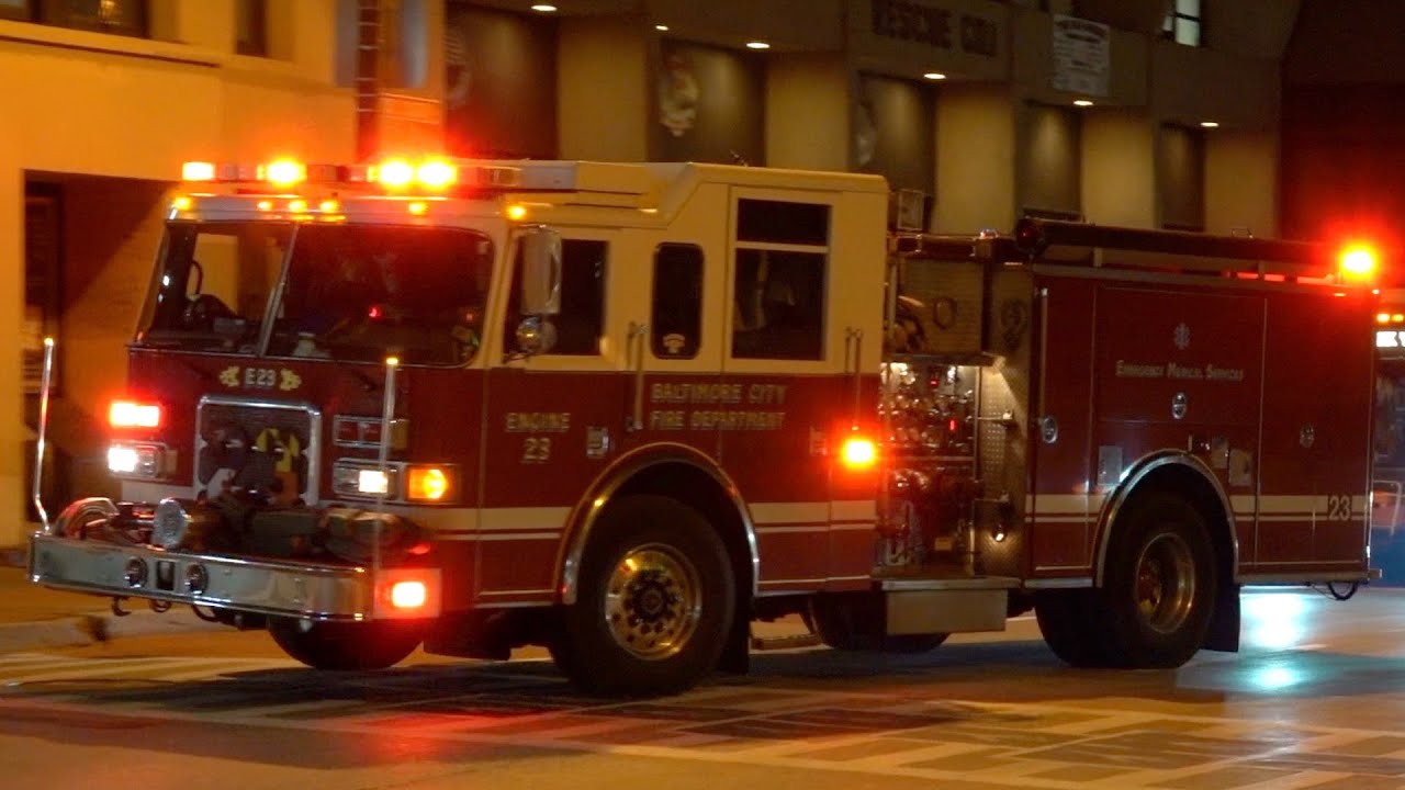 Baltimore City Fire Department Engine 23 Responding